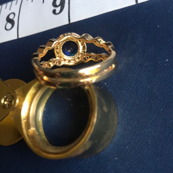 Sapphire set in nice jewelers brass ★ very smooth - Picture 4 of 6